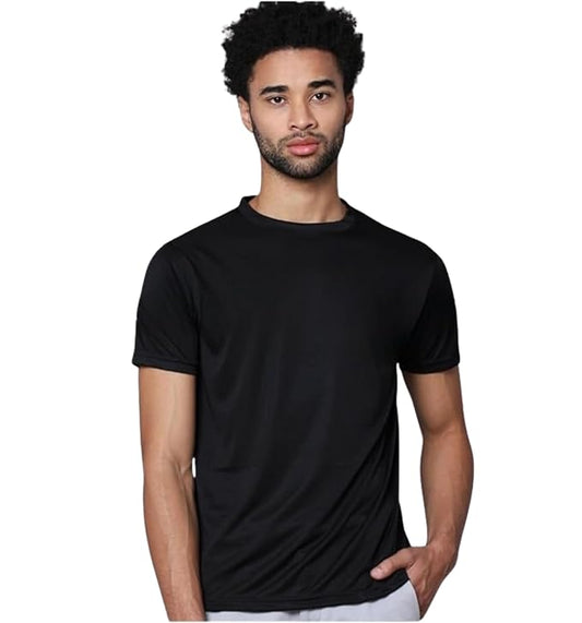 Mens Polyster 170 gsm Pack of 3 tshirts (Black-Navy-White)
