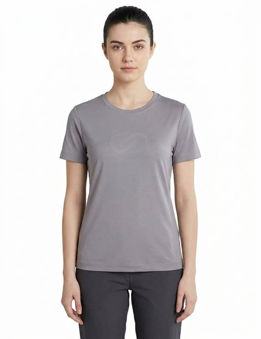 Womens/Girls polyster tshirt, thick fabric casual and gym tshirt (Grey)