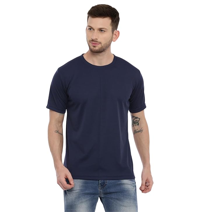 Mens Polyster 170 gsm Pack of 3 tshirts (Black-Navy-White)